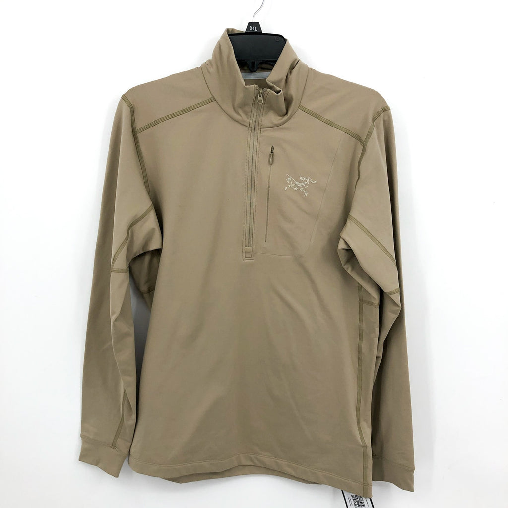 ARC'TERYX Men's Rho LT Zip Neck Sweatshirt Small Tan Smoke Bluff Lightweight NWT