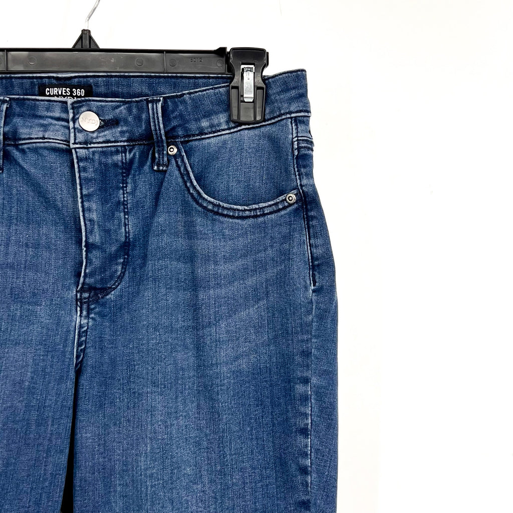 NYDJ Curves 360 Womens Slim Straight Crop Jeans Size 8 Caliente Blue NWOT
