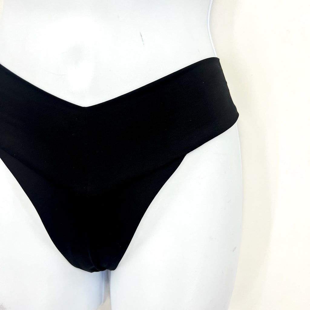 L*SPACE Women's Quinn Classic Bikini Bottom Small Black V Front NWT