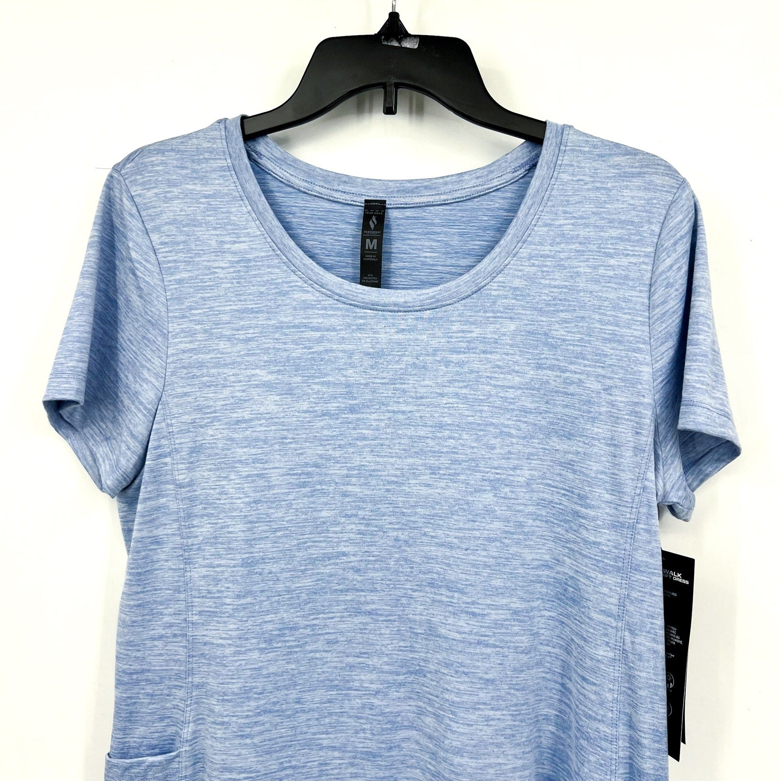 SKECHERS Women's GoDri Swift T-Shirt Dress Medium Blue Short Sleeve NWT