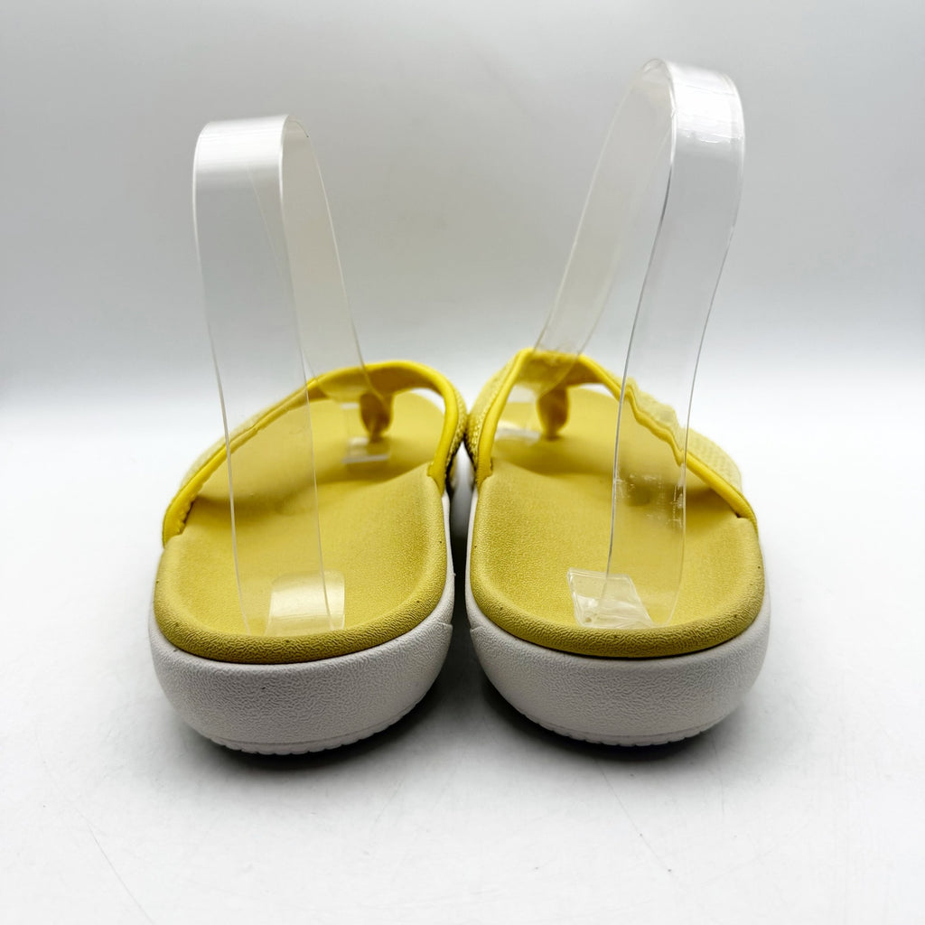 Spenco Womens Yumi Gecko Sandals US 7 WIDE Sundress Yellow Flip Flop NWOB