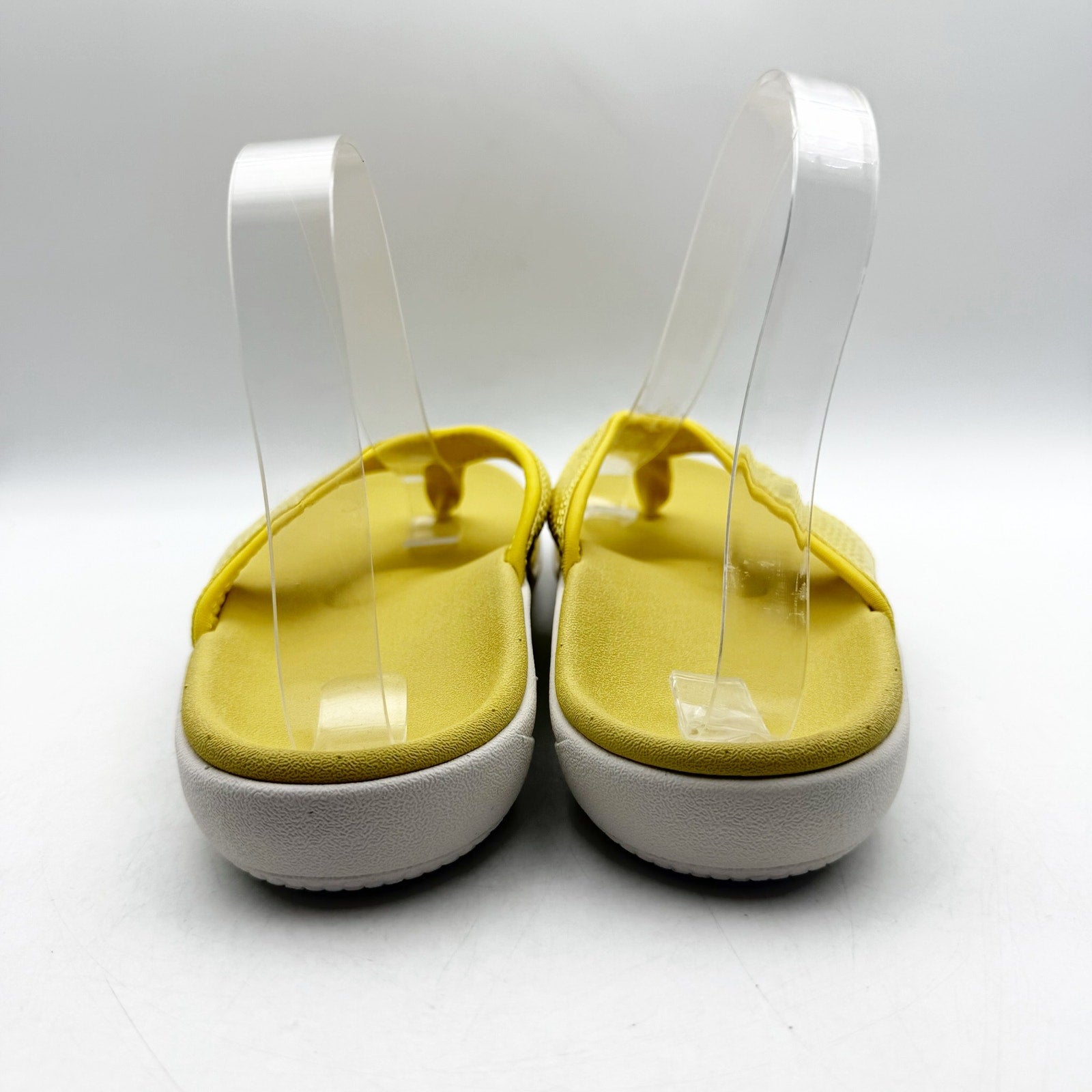Spenco Womens Yumi Gecko Sandals US 7 WIDE Sundress Yellow Flip Flop NWOB
