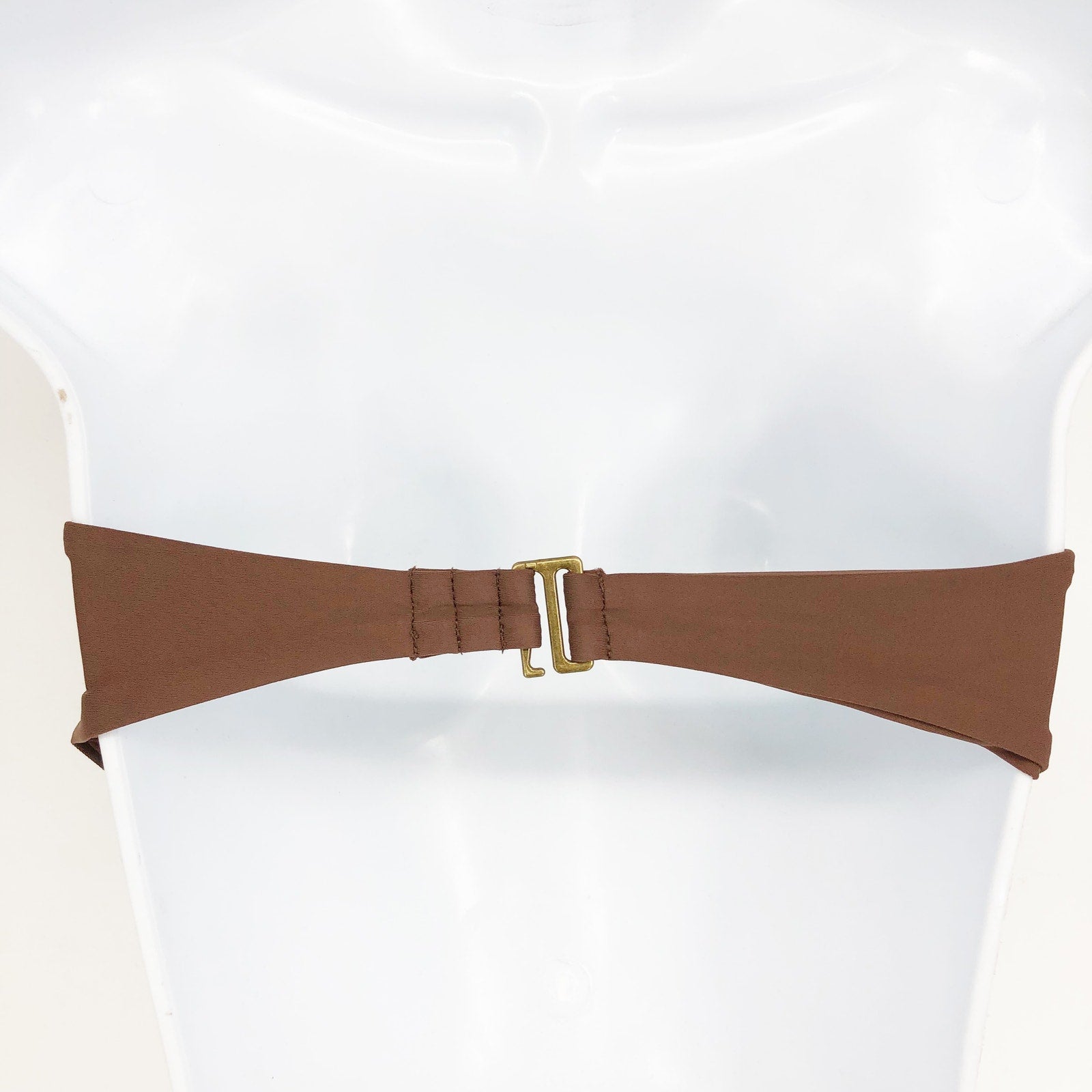 ANDIE SWIM Women's Scala Bikini Top Small Espresso Brown Strapless V-Bar NWT