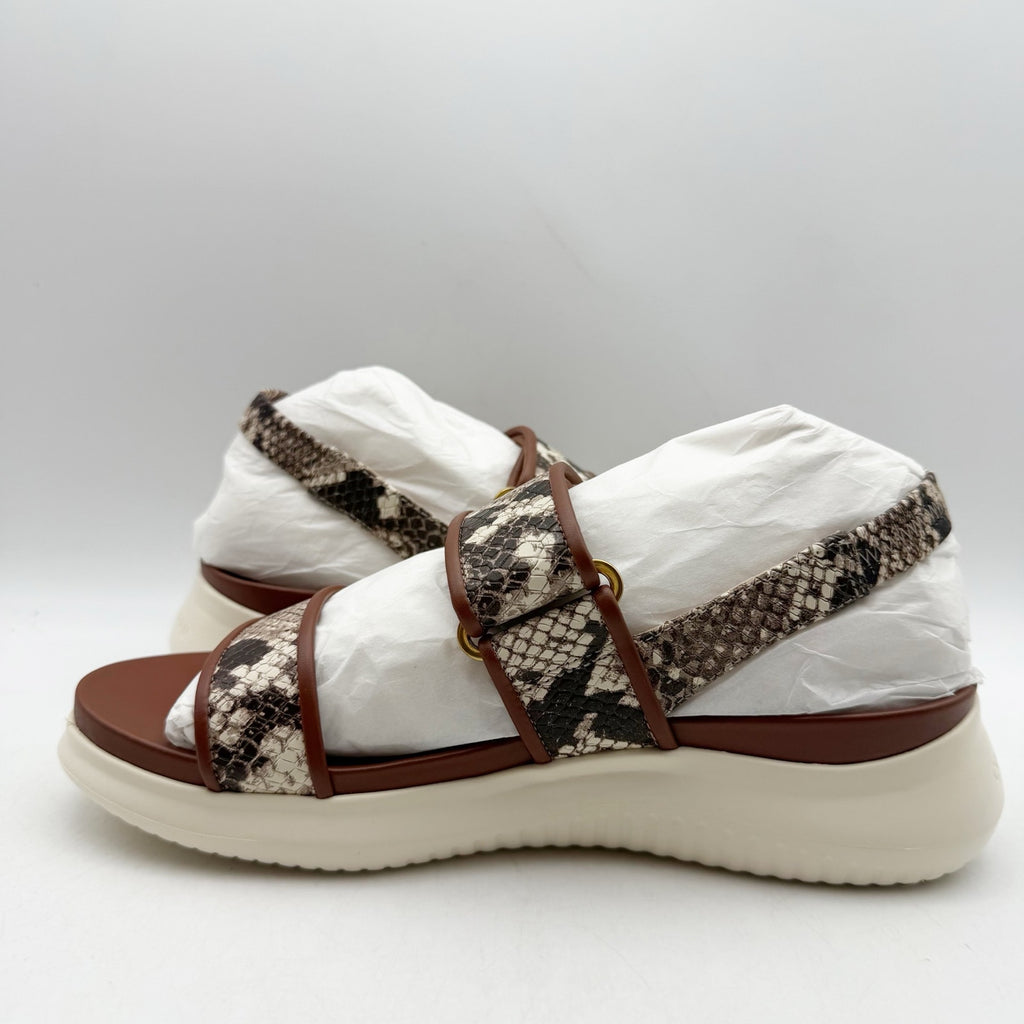 Cole Haan Womens Zerogrand Meritt Sandals Size 6 Brown Snake Print Leather NWOB