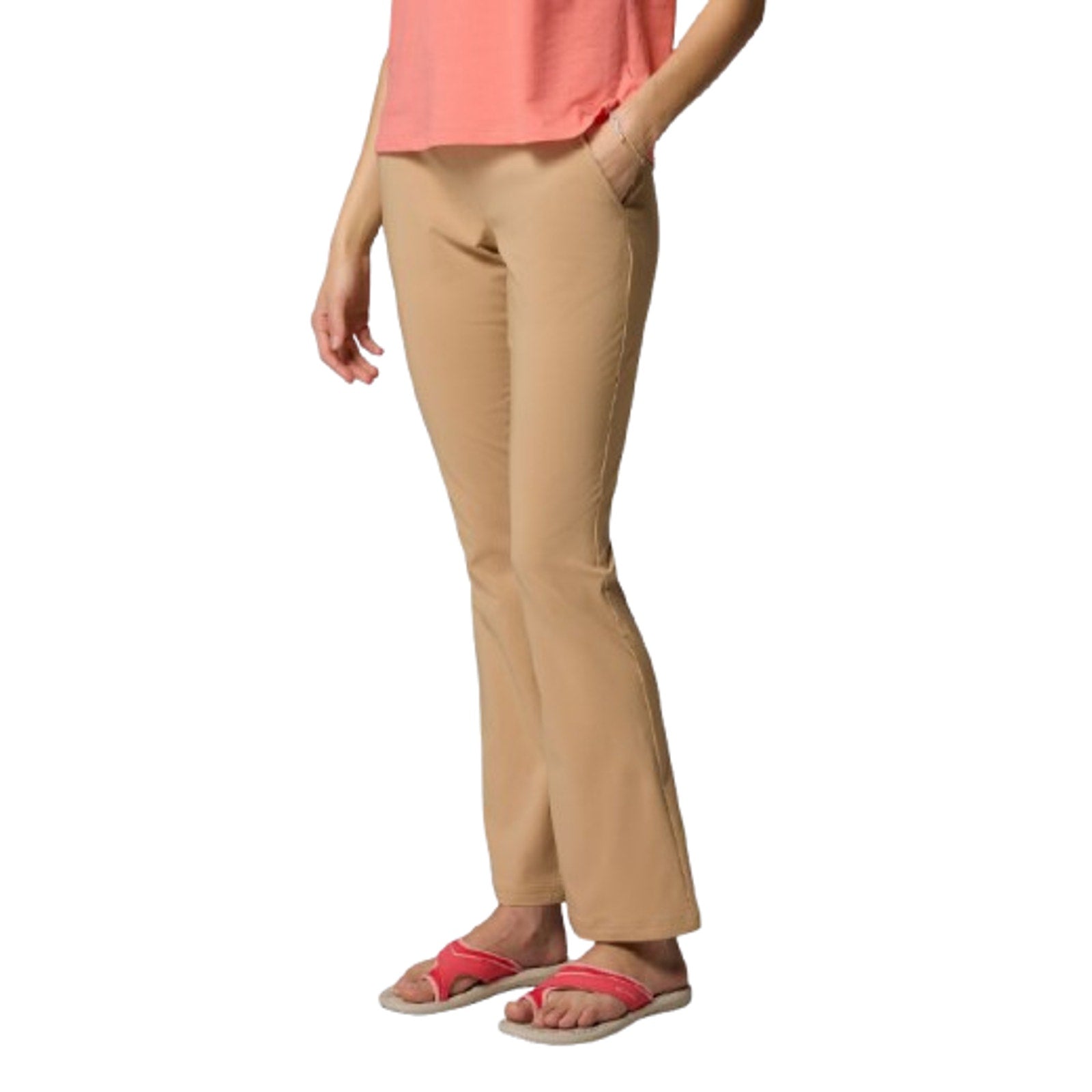COLUMBIA Women's All Seasons Bootcut Pants XS Tan Canoe Pull On UPF 50 NWT