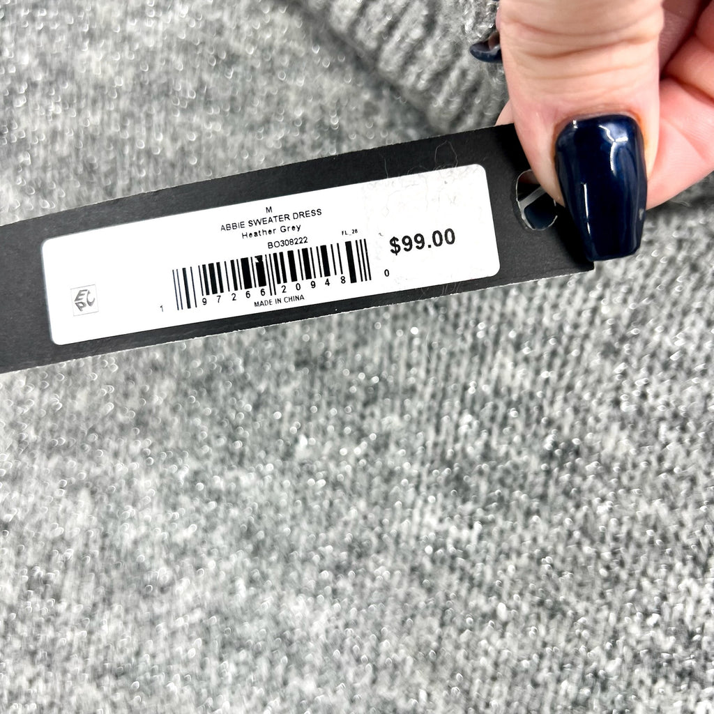 STEVE MADDEN Women's Abbie Sweater Dress Medium Heather Grey Turtleneck NWT