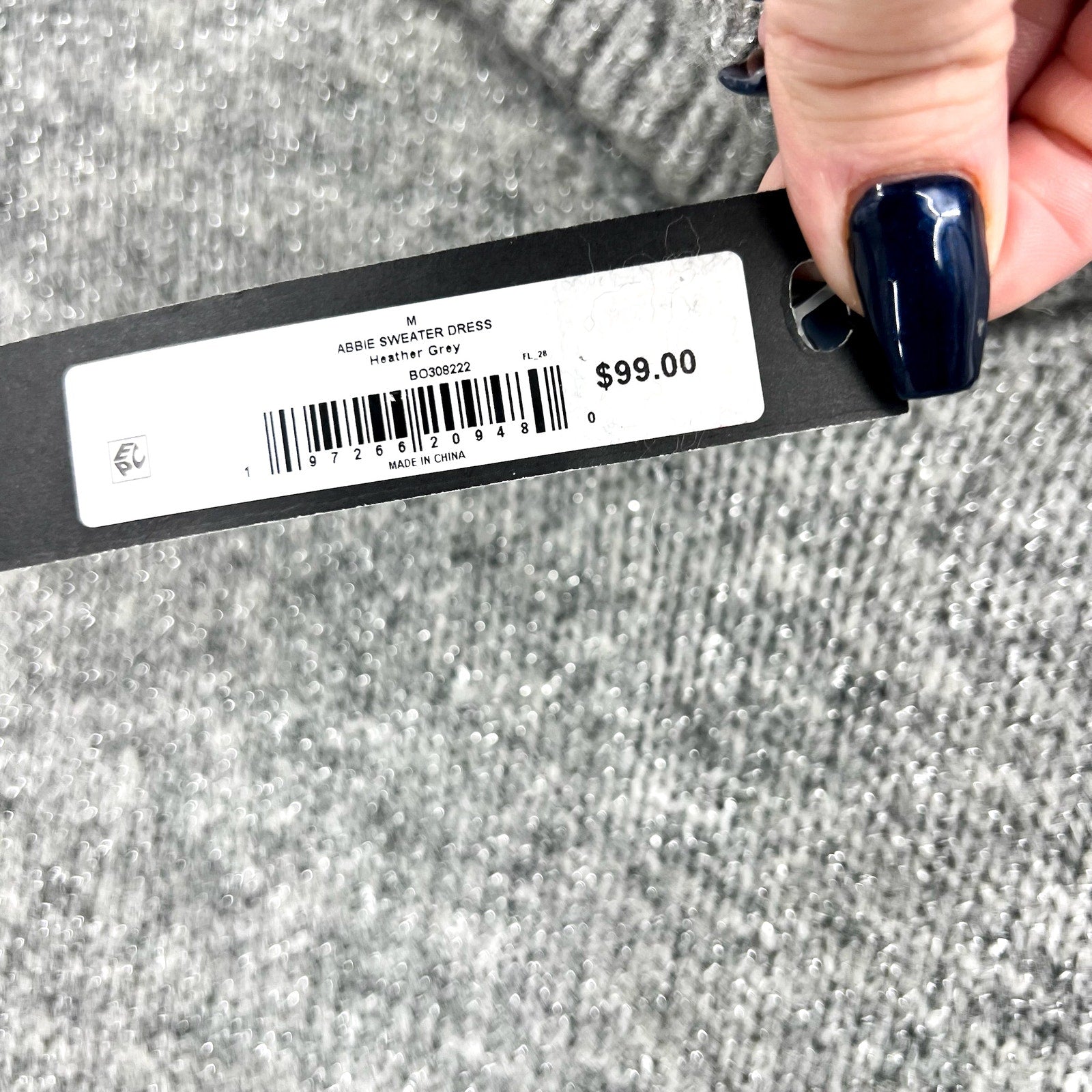 STEVE MADDEN Women's Abbie Sweater Dress Medium Heather Grey Turtleneck NWT