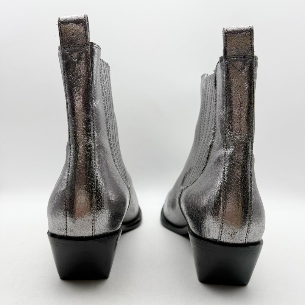 Seychelles Womens Hold Me Down Chelsea Ankle Boots US 10 Silver Leather NWOB