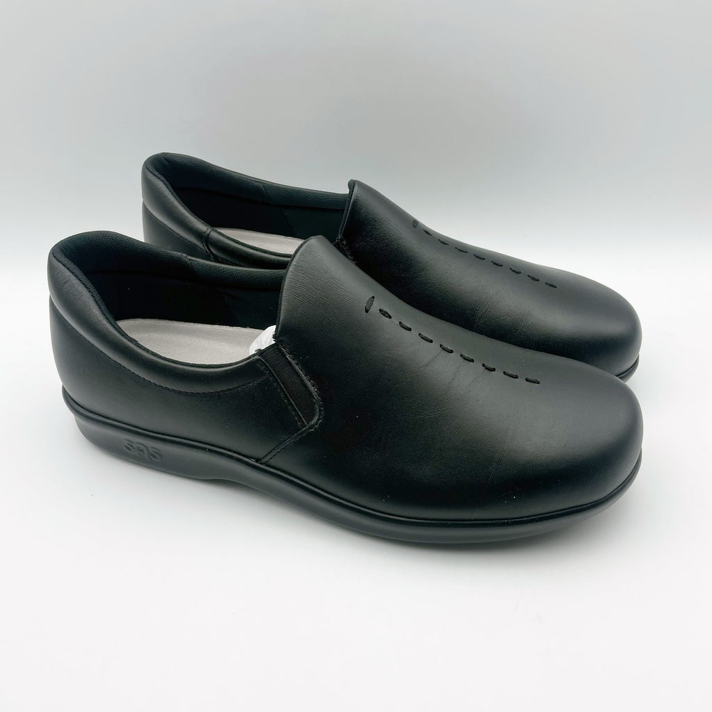 SAS Womens Viva Slip On Comfort Loafers Size 10.5 Black Leather Casual Shoes NIB