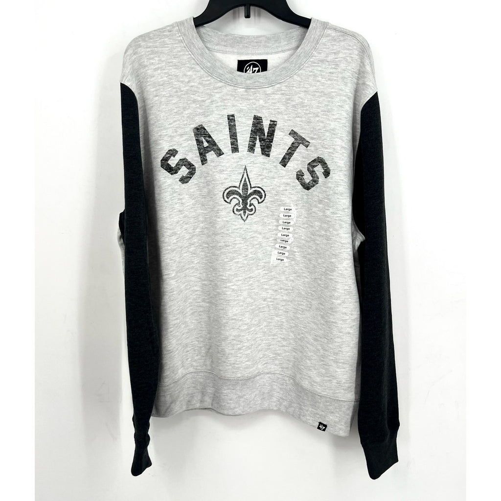 47 BRAND Mens New Orleans Saints Fells Blvd Sweatshirt Large Grey NWOT