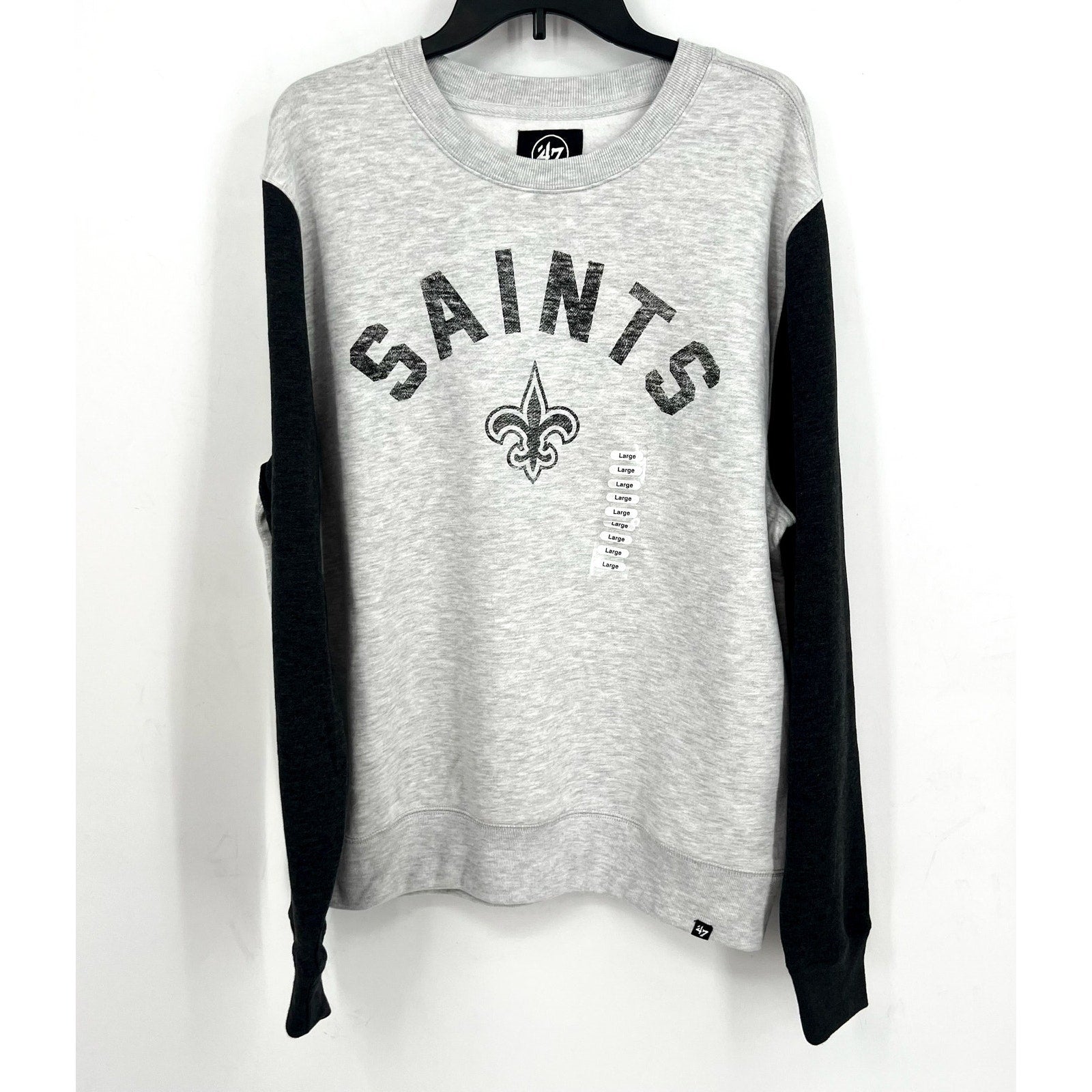 47 BRAND Mens New Orleans Saints Fells Blvd Sweatshirt Large Grey NWOT