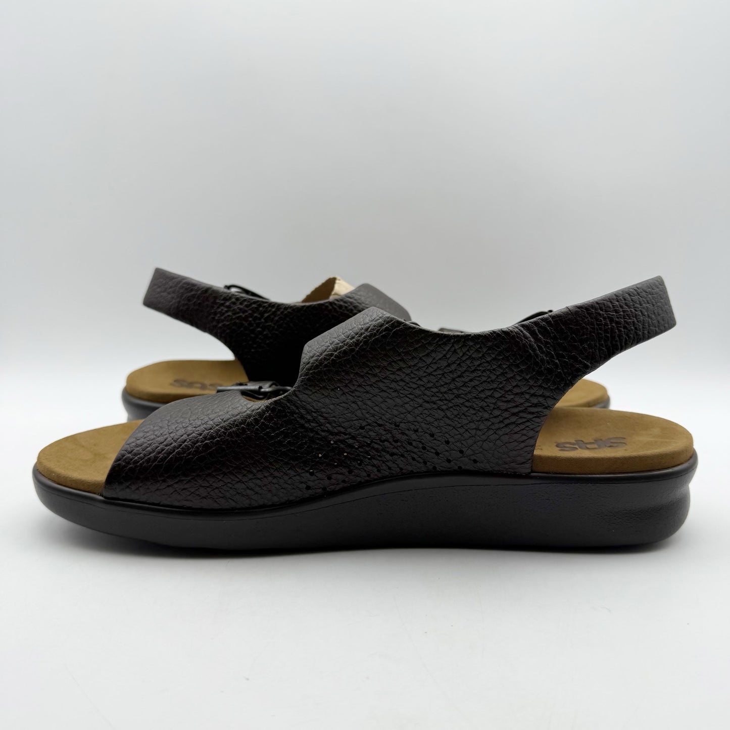 SAS Mens Bravo Adjustable Comfort Sandals US 11 Wide Brown Leather NIB