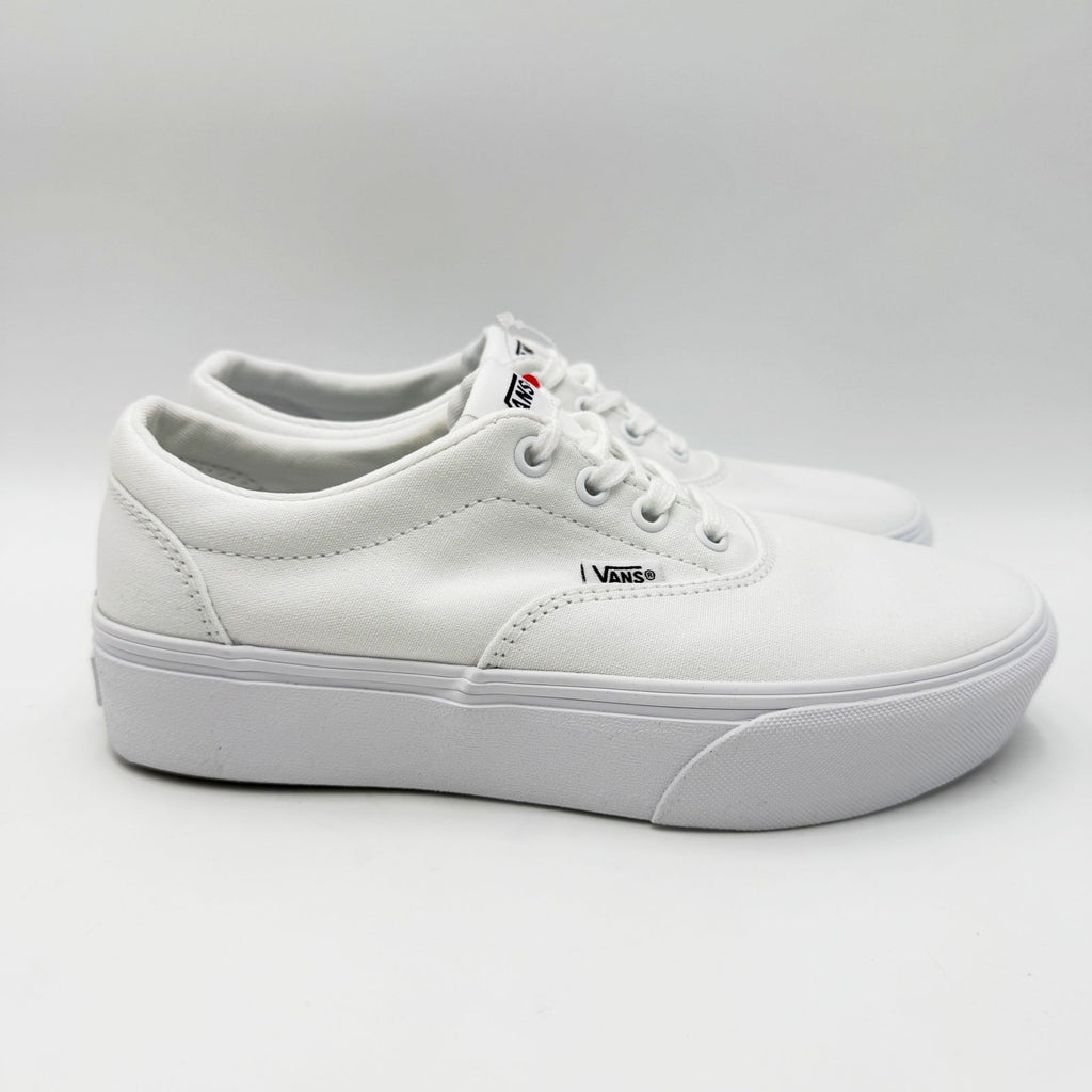 Vans Womens Doheny Platform Casual Sneakers Size 7.5 White Canvas NWT