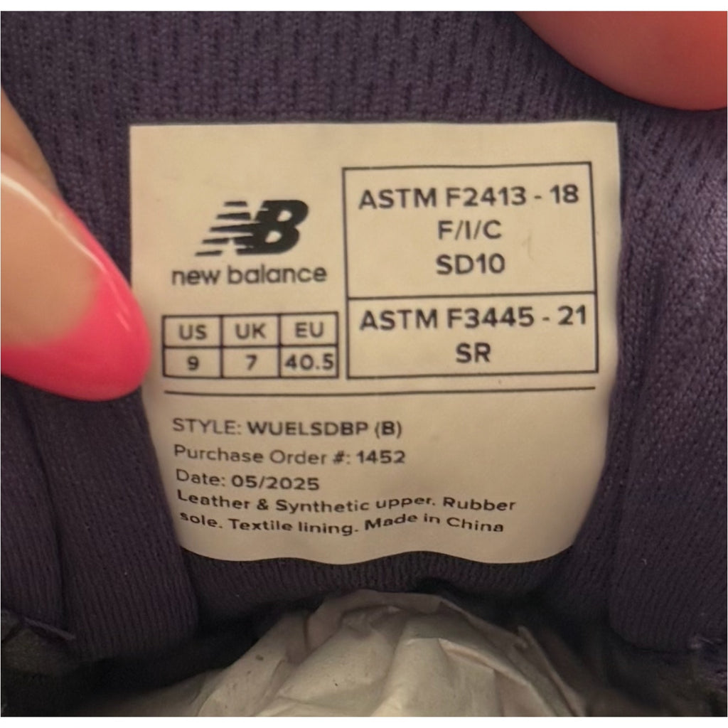 New Balance Womens Elite Lite Work Shoes US 9 Black Purple CT SR Sneakers NIB