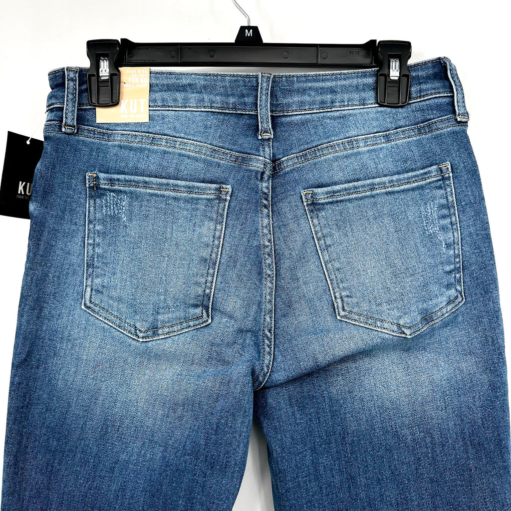 KUT FROM THE KLOTH Womens Kelsey Fab Ab Flare Jeans 6 Petite Blue Perceptual NWT