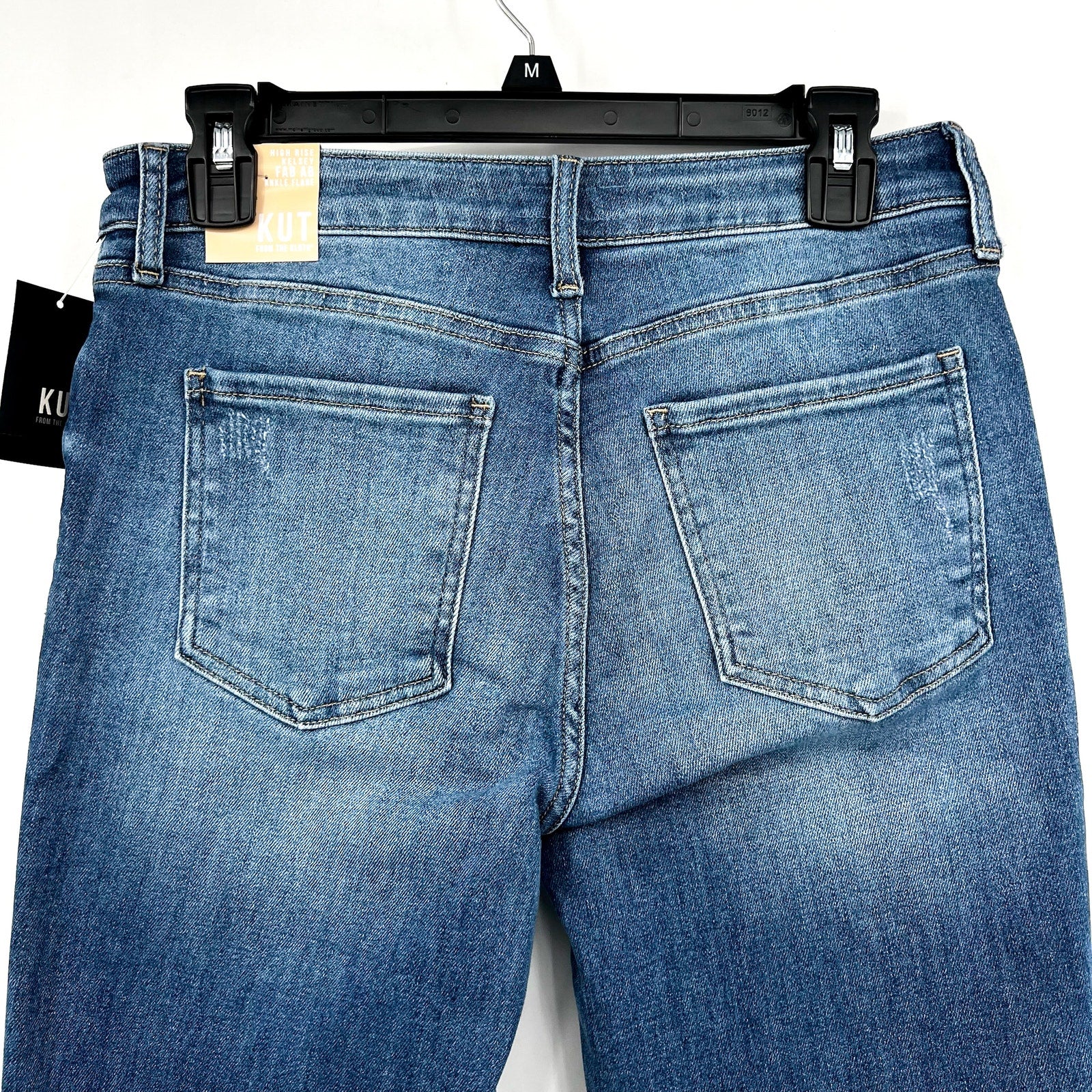 KUT FROM THE KLOTH Womens Kelsey Fab Ab Flare Jeans 6 Petite Blue Perceptual NWT