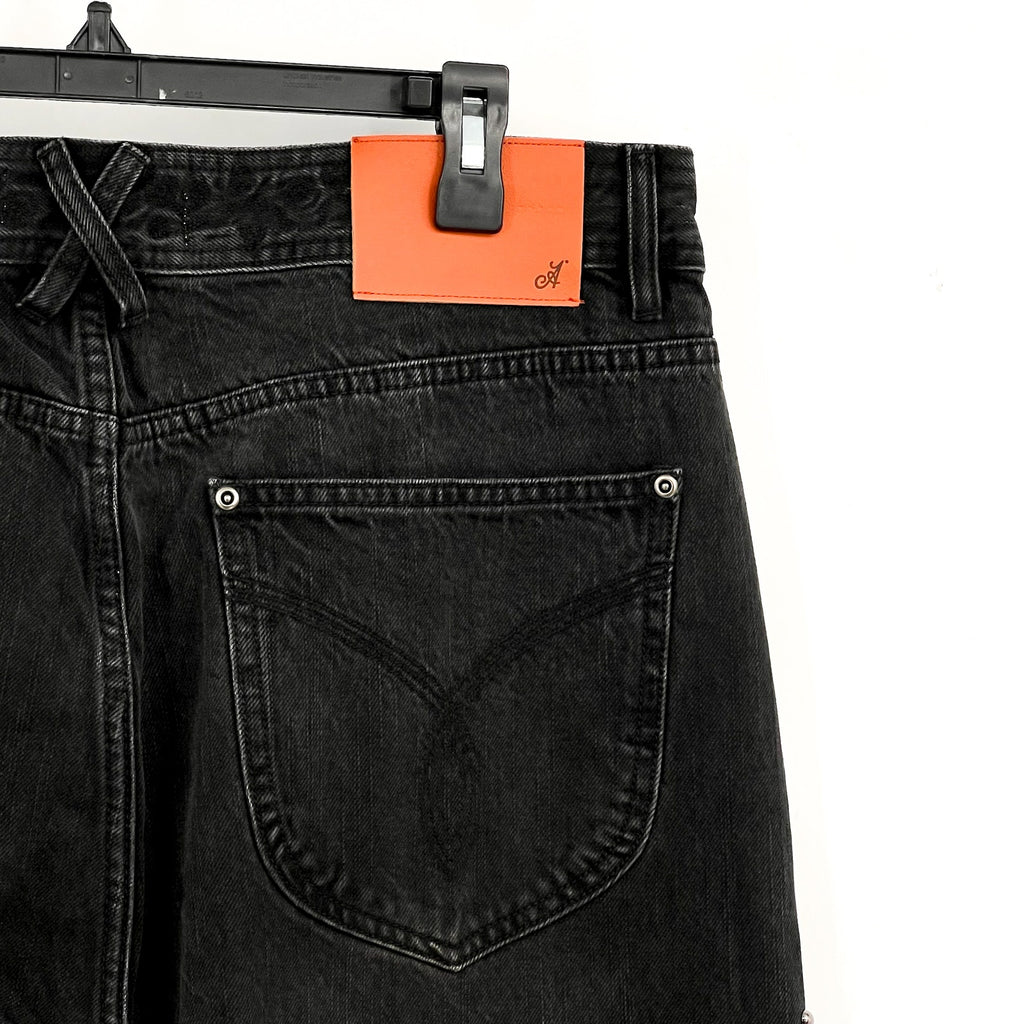 ADIDEM ASTERISKS Mens Rivet Chainstitch Selvedge Denim Jeans XL 40x32 Black NWOT