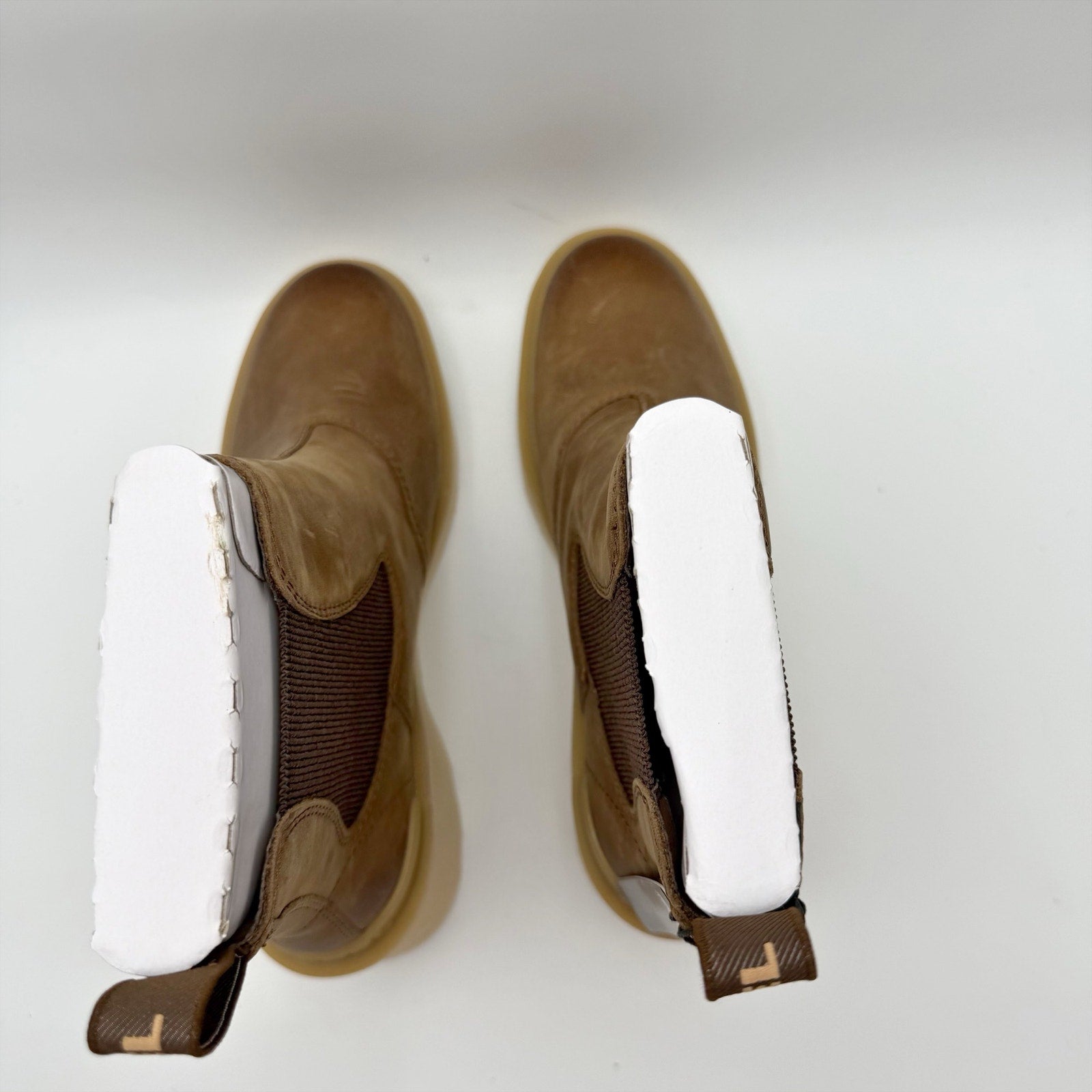 Sorel Womens Hi-Line Heel Chelsea Boots US 8 Taupe Tan Leather Waterproof NIB