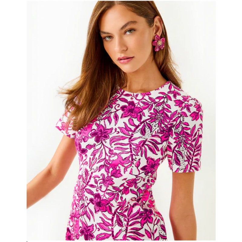 LILLY PULITZER Mila Short Sleeve Dress Size 16 Pink Elderflower Blossom NWT