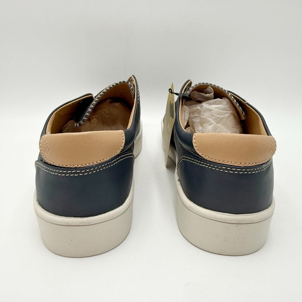 Spenco Womens Malibu Lux Casual Sneakers Size 10 Ink Blue Leather Slip On NIB