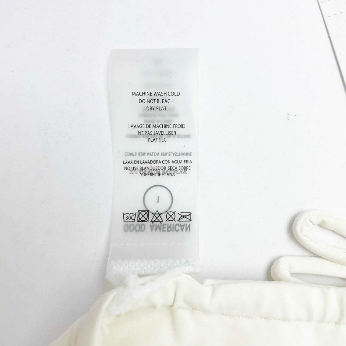 Good American Tiny Ties Bikini Bottoms Sz 4 XL Swimwear Matte Ivory White NWT