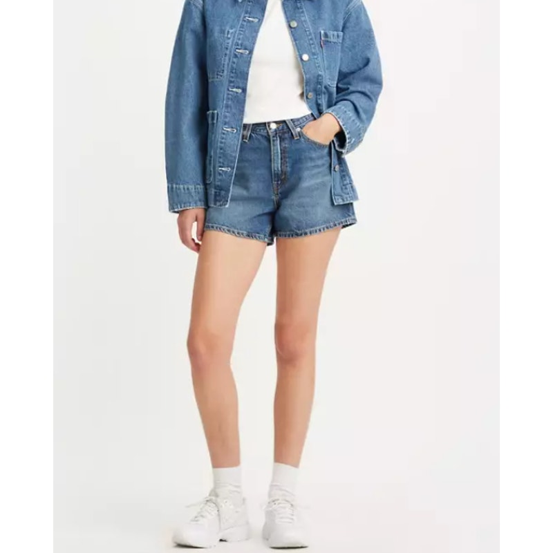 LEVI'S Women's 80s Denim Mom Shorts Size 27 US 4 You Sure Can Blue A46950003 NWT
