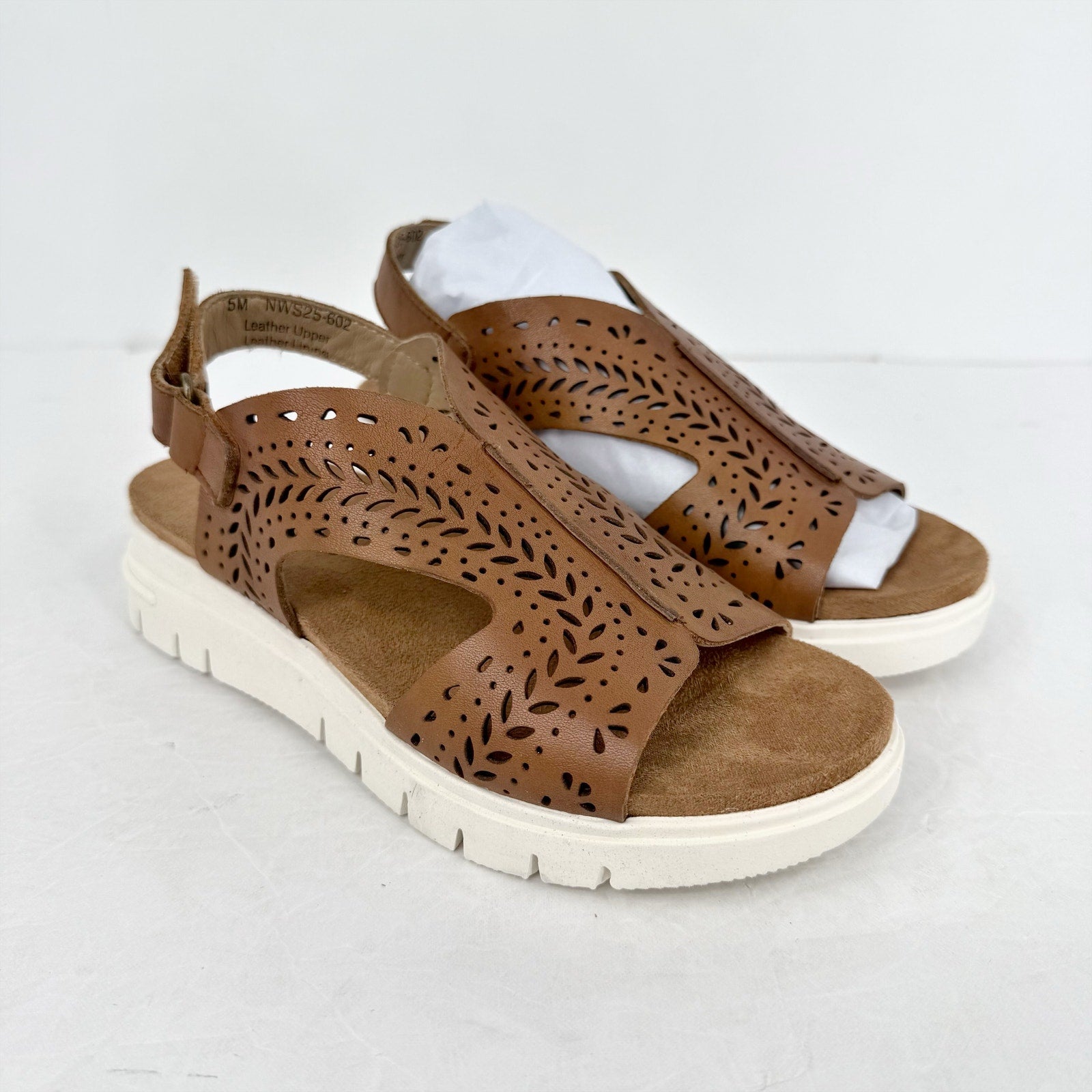David Tate Womens Mindy Wedge Sandals US 5 M Dark Brown Leather NIB