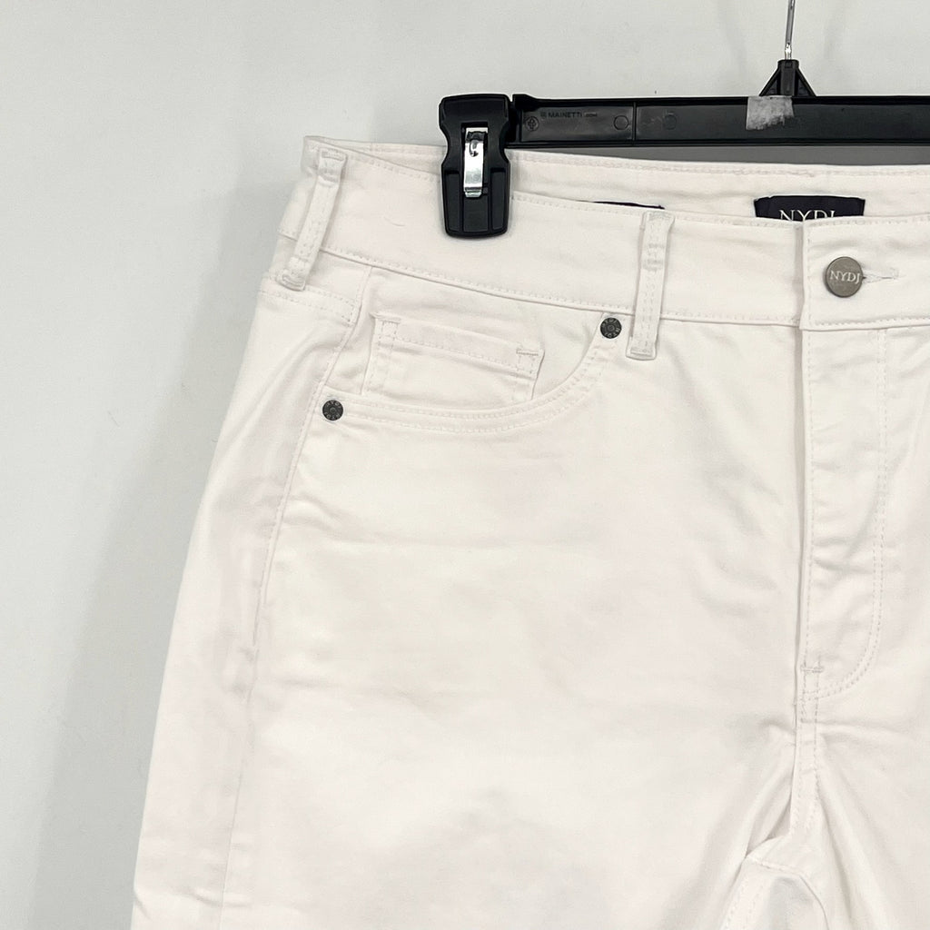 NYDJ Womens Ella Denim Shorts Size 14W PETITE Optic White 8" Inseam NWT