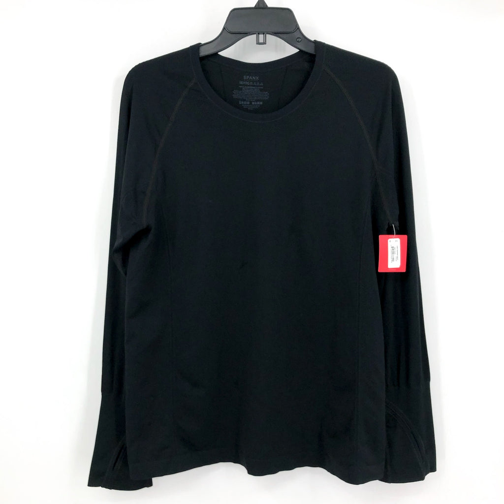 SPANX Women's Lamn Seamless Long Sleeve Tee 1X Very Black Crewneck NWT