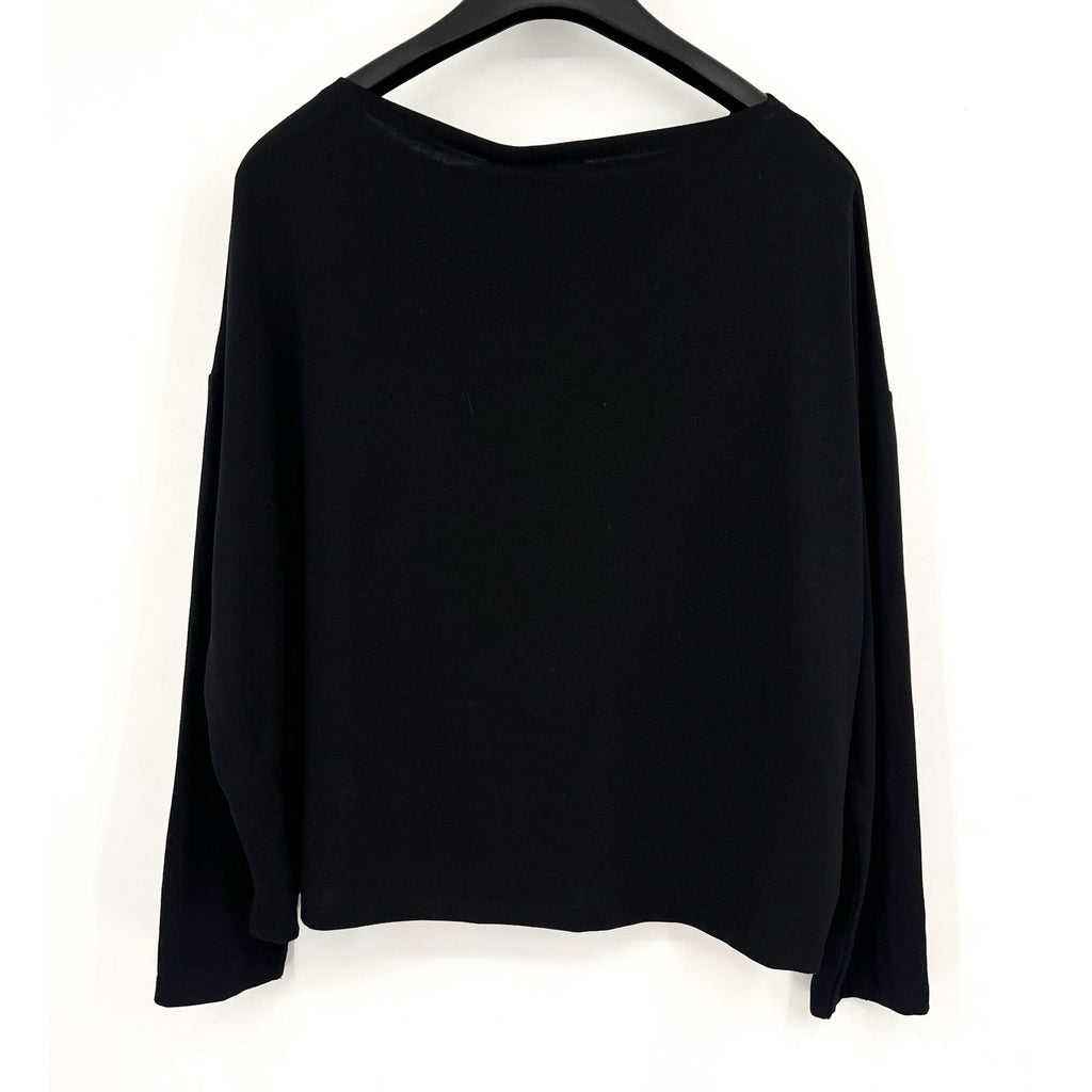 ALLSAINTS Women's Rita Oversized T-Shirt Large Black Long Sleeve NWT
