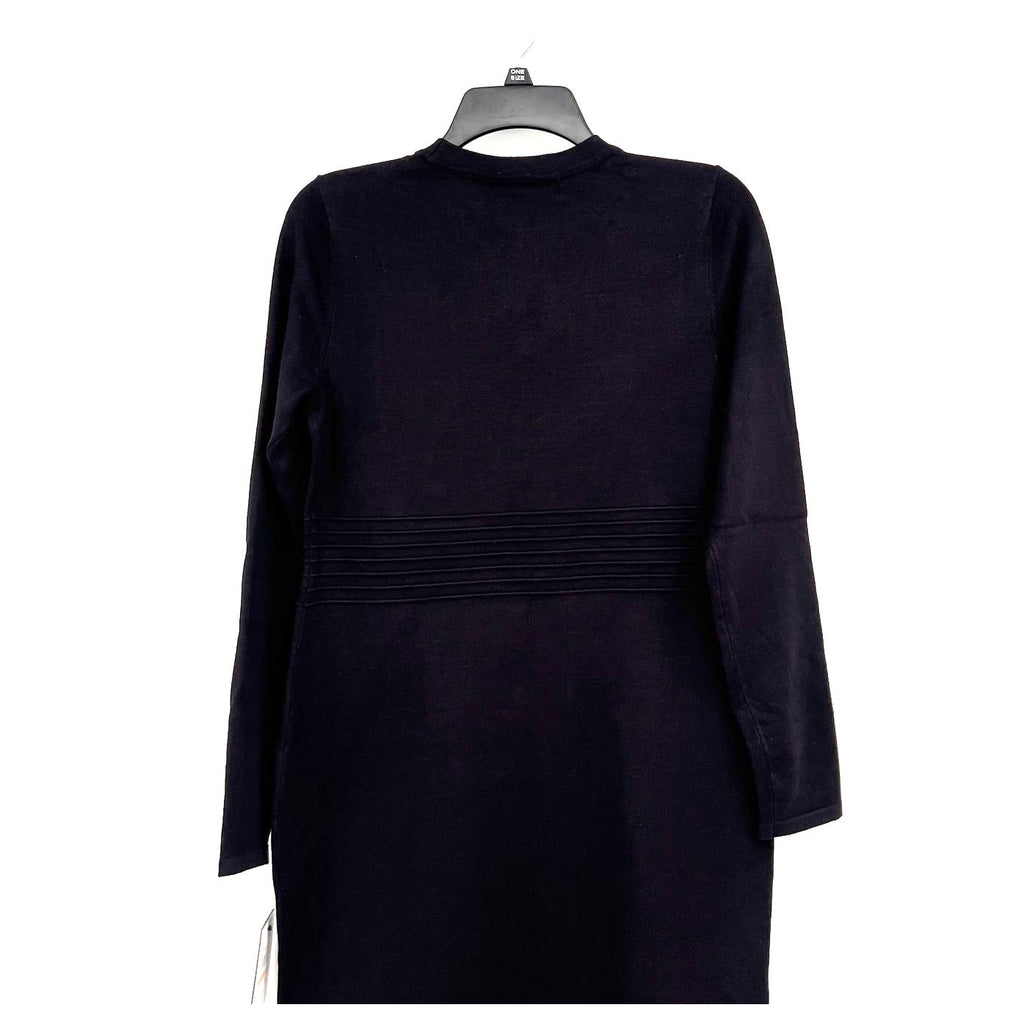 DKNY Women's Button-Trim Sweater Dress Small Black Long Sleeve NWT