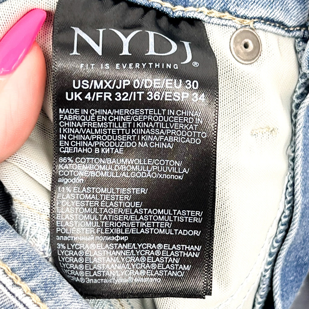 NYDJ Curves 360 Womens Slim Straight Crop Jeans Size 0 Charmed Light Blue NWOT