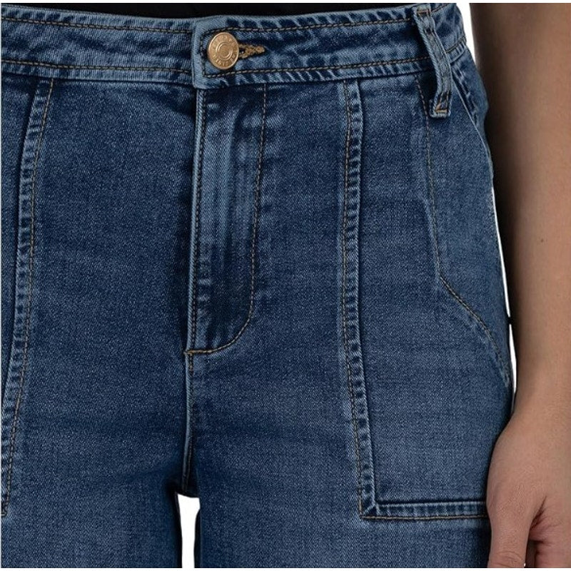 KUT FROM THE KLOTH Women's Ashton Barrel Leg Jeans Size 0 Blue Medium Wash NWT
