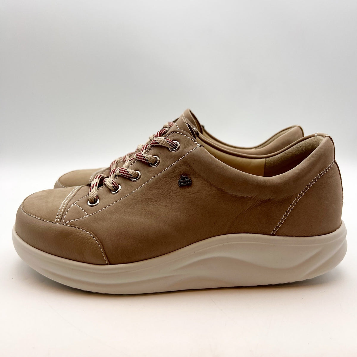 Finn Comfort Womens Ikebukuro Darkbrown Grass Sneakers US Size 7 Tan Leather NIB