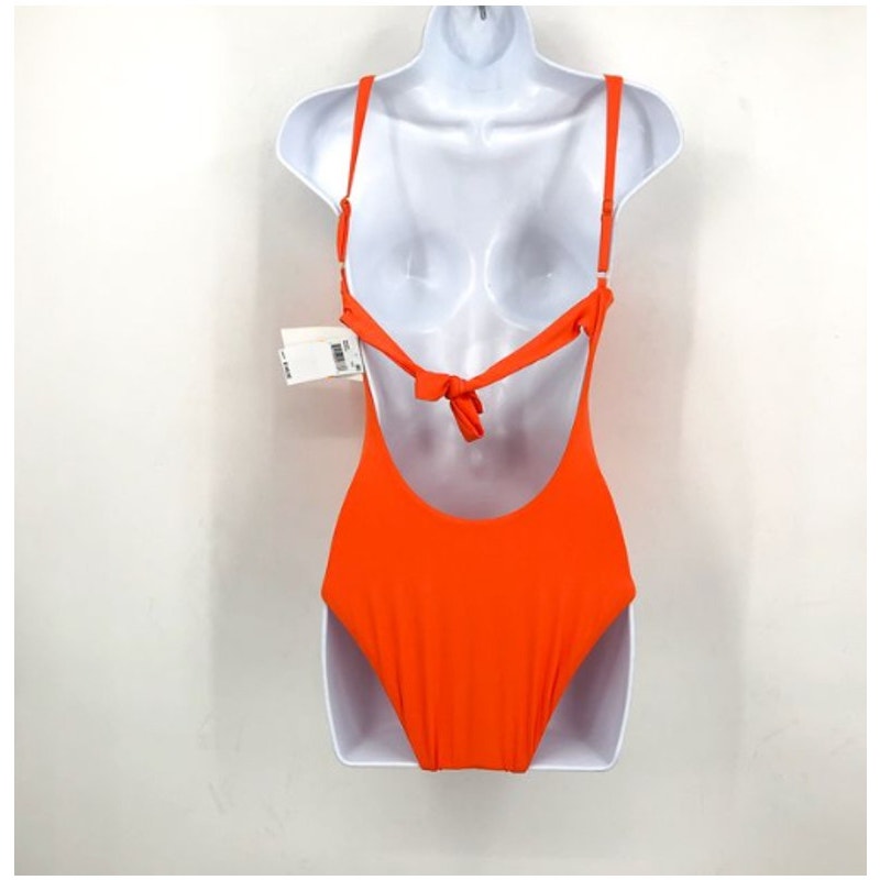 BECCA Women's Baja Mar One Piece Swimsuit Large Orange Carrot High Neck NWT