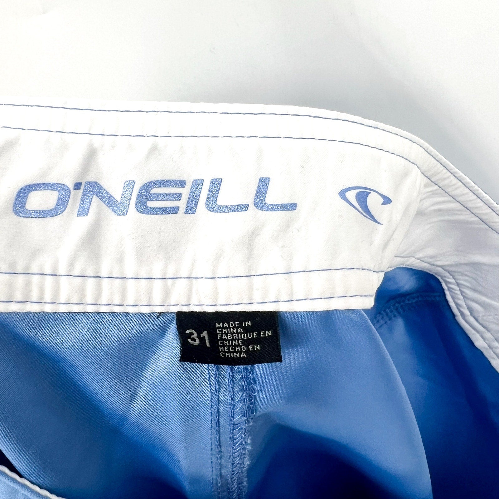 O'NEILL Mens Santa Cruz Solid 2.0 Boardshorts Size 31 Blue Cyan Drawstring NWT