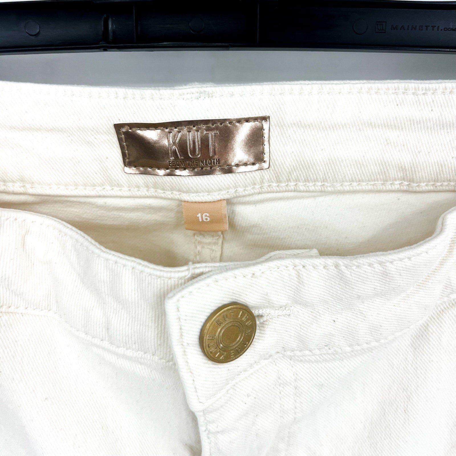 KUT FROM THE KLOTH Kelsey Ankle Flare Jeans Size US 16 Ecru Cream Denim NWT