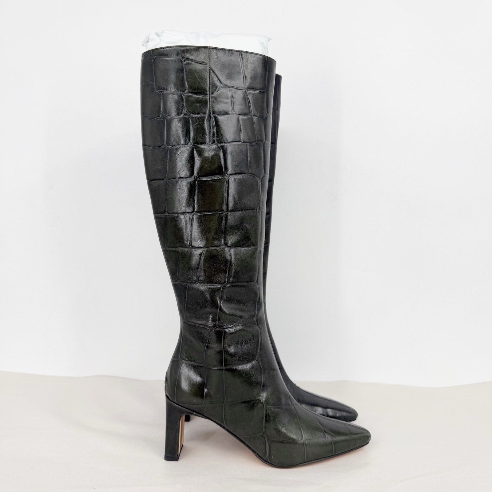 Sam Edelman Womens Sylvia Knee High Boots US 6.5 M Deep Olive Green Leather NWOB