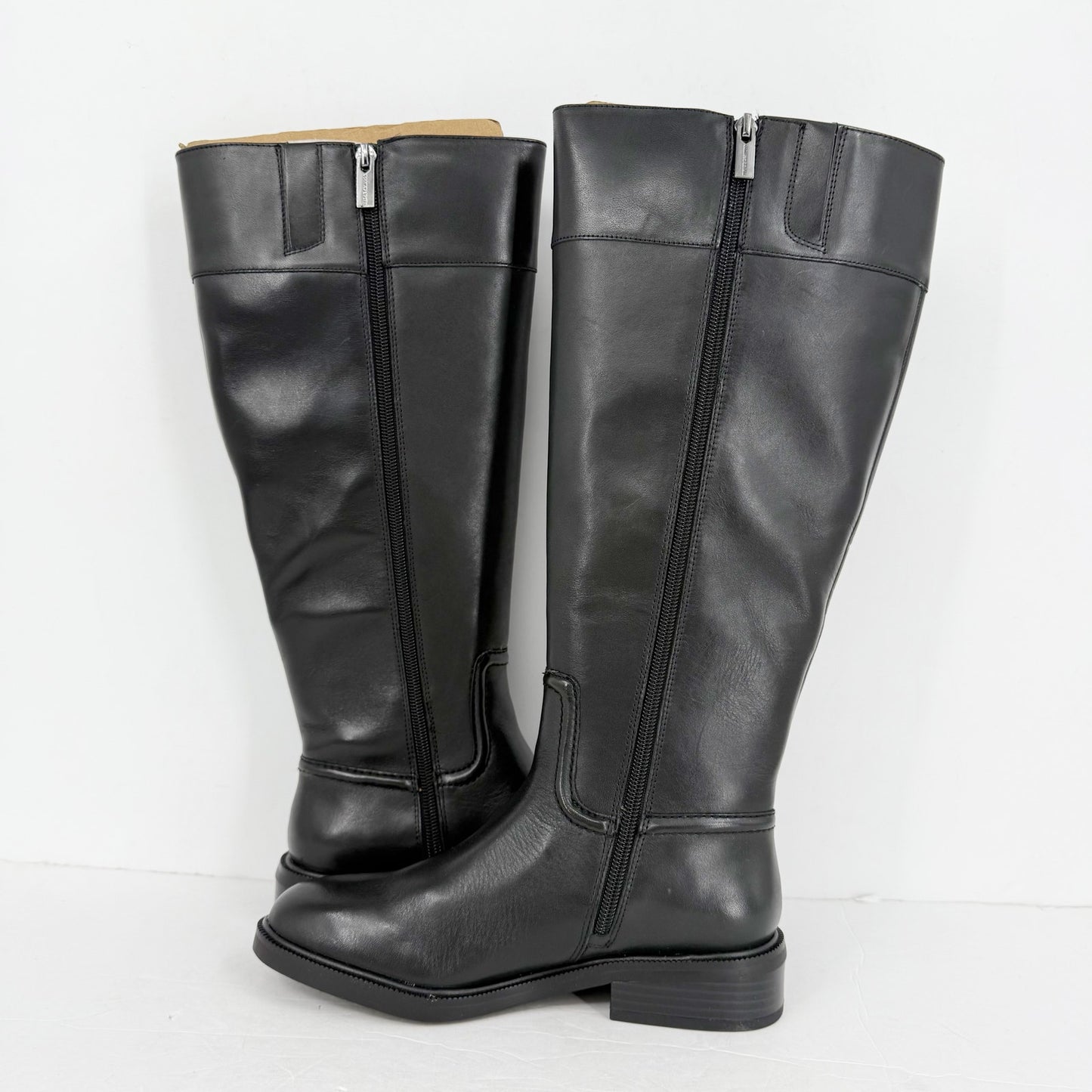 Vince Camuto Womens Andalian Knee High Boots US 6 M Wide Calf Black Leather NIB