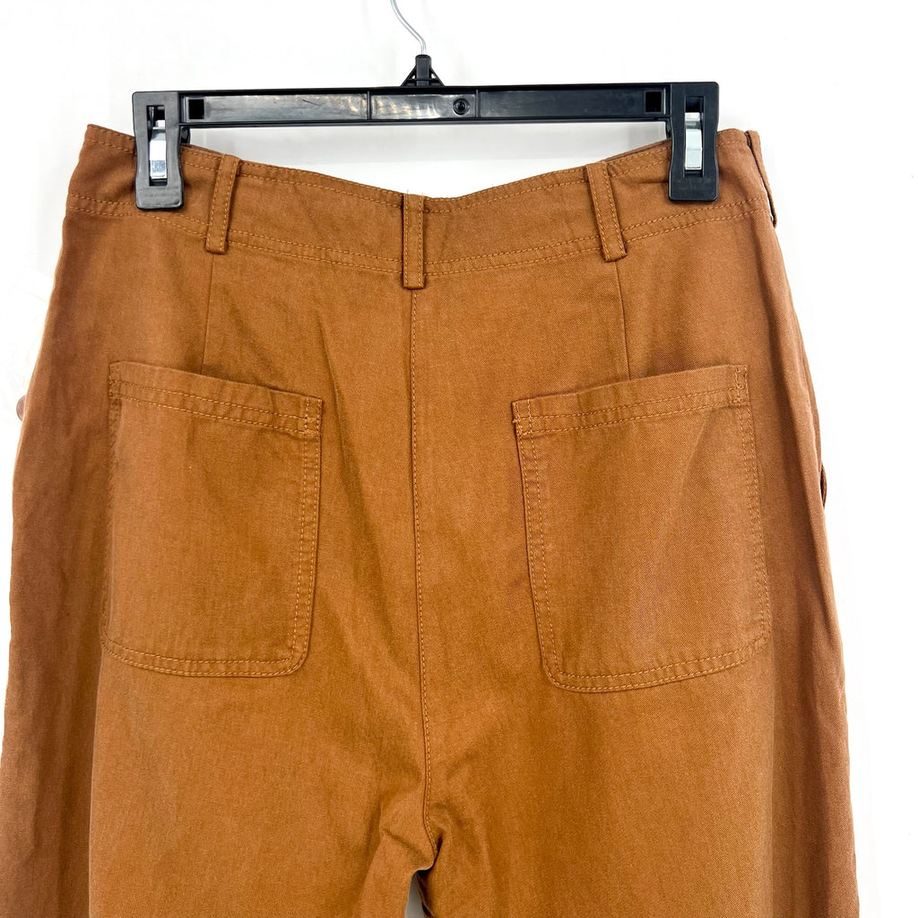 TREASURE AND BOND Womens Cotton Blend Utility Pants Size 10 Brown Trouser NWT