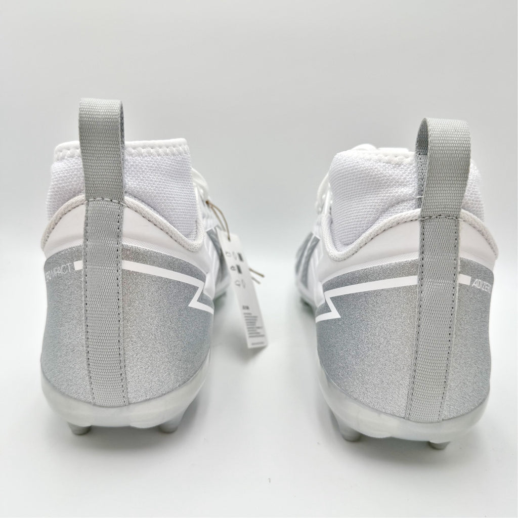 Adidas Mens Adizero Impact.2 II Football Cleats Size 11.5 EU 45 White Silver NIB