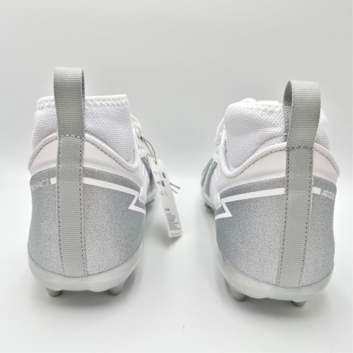 Adidas Mens Adizero Impact.2 II Football Cleats Size 11.5 EU 45 White Silver NIB