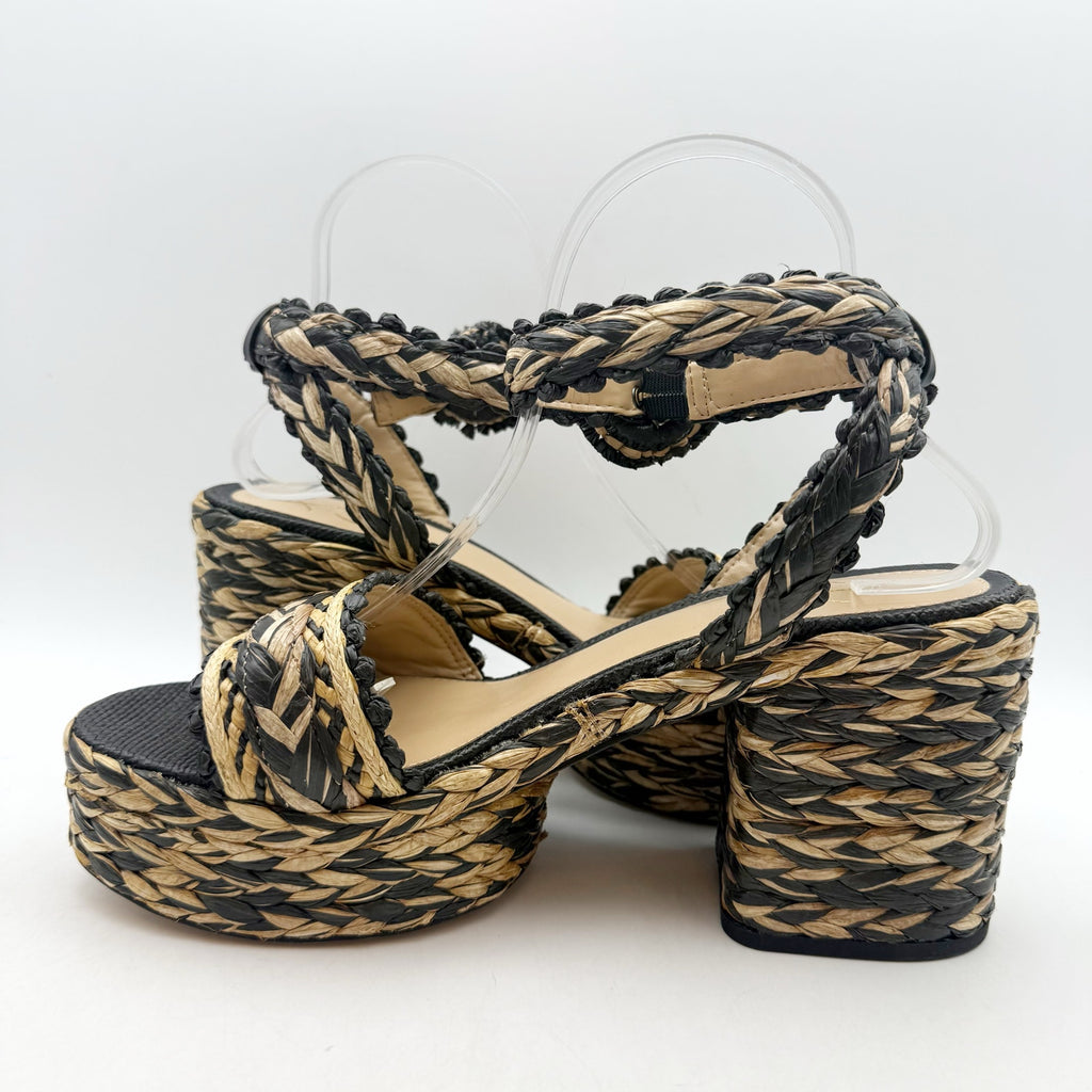 Sam Edelman Womens Iliana Espadrille Heeled Sandals Size 9 Beige Black NWOB