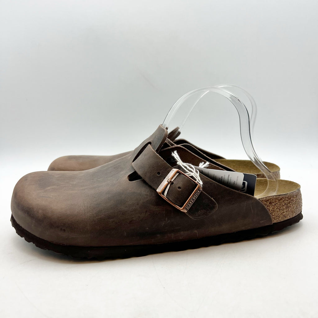 Birkenstock Mens Boston Clogs EU 44 US 11 Brown Leather Slip On NWOB