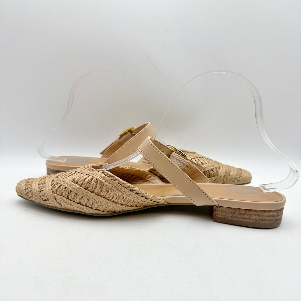 Dolce Vita Womens Domain Flat Mule US 9.5 Tan Natural Raffia Woven NWOB