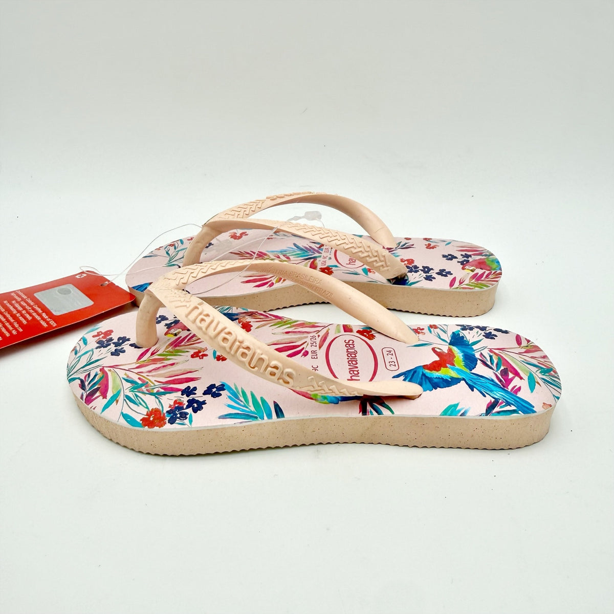 Havaianas Childrens Flip-Flops US 9 EU 23-24 Pink Floral NWT