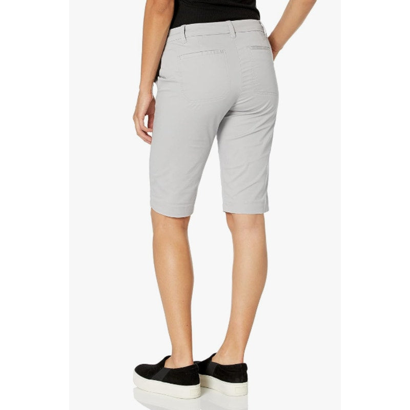 VINCE Womens Coin Pkt Bermuda Shorts Size 6 Grey Fog Stretch Flat Front NWOT