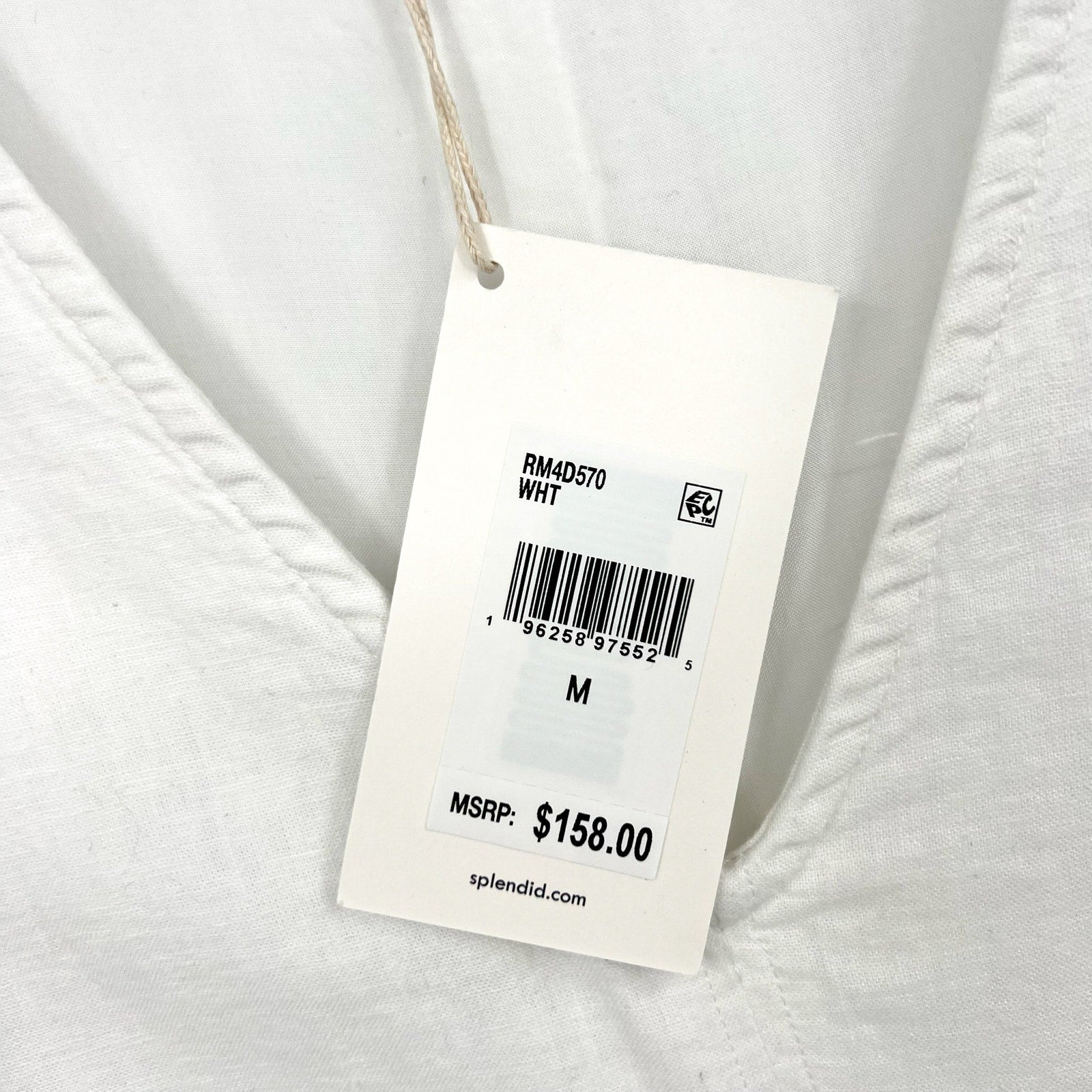 SPLENDID COLLECTION Dawson Dress Medium White Sleeveless V Neck NWT