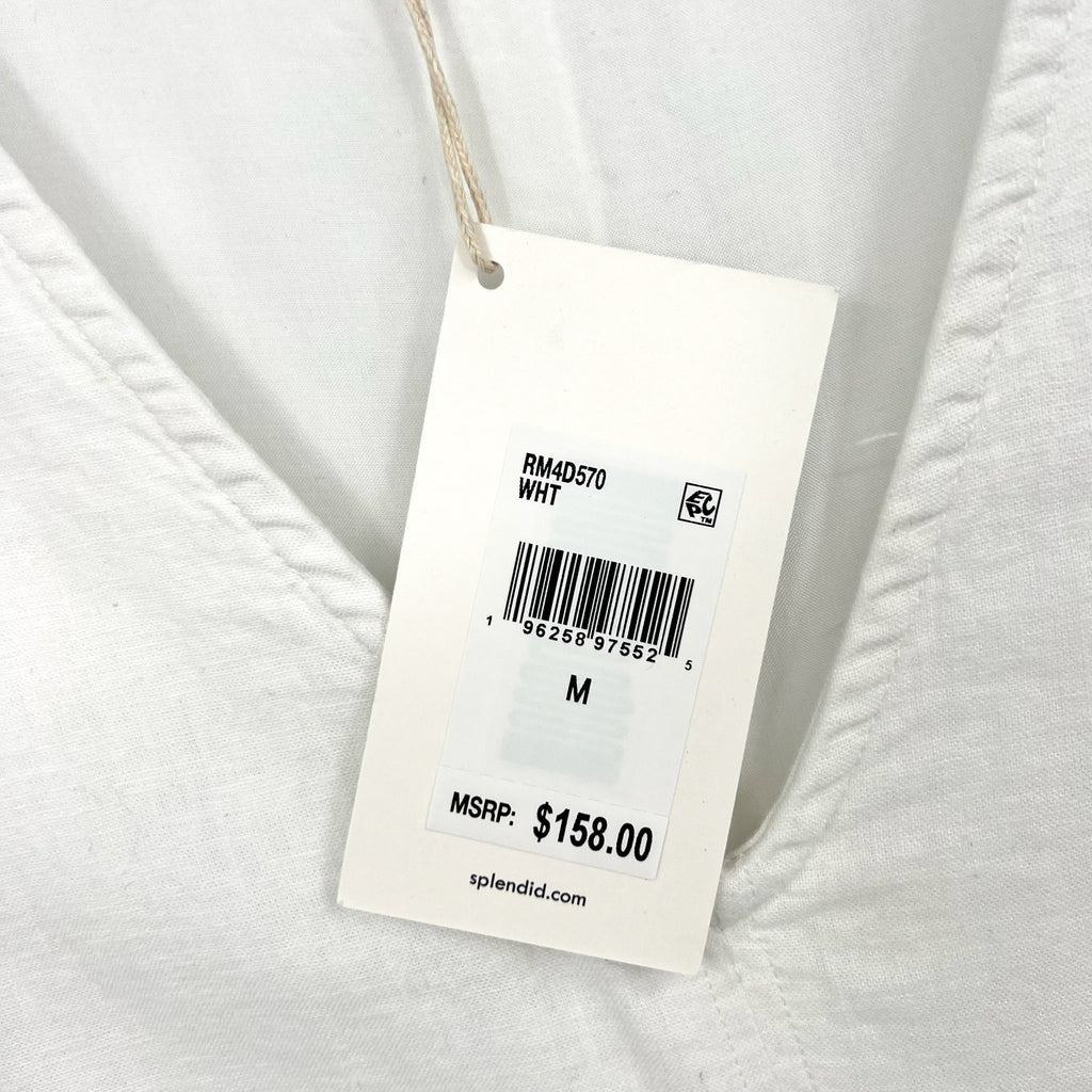 SPLENDID COLLECTION Dawson Dress Medium White Sleeveless V Neck NWT