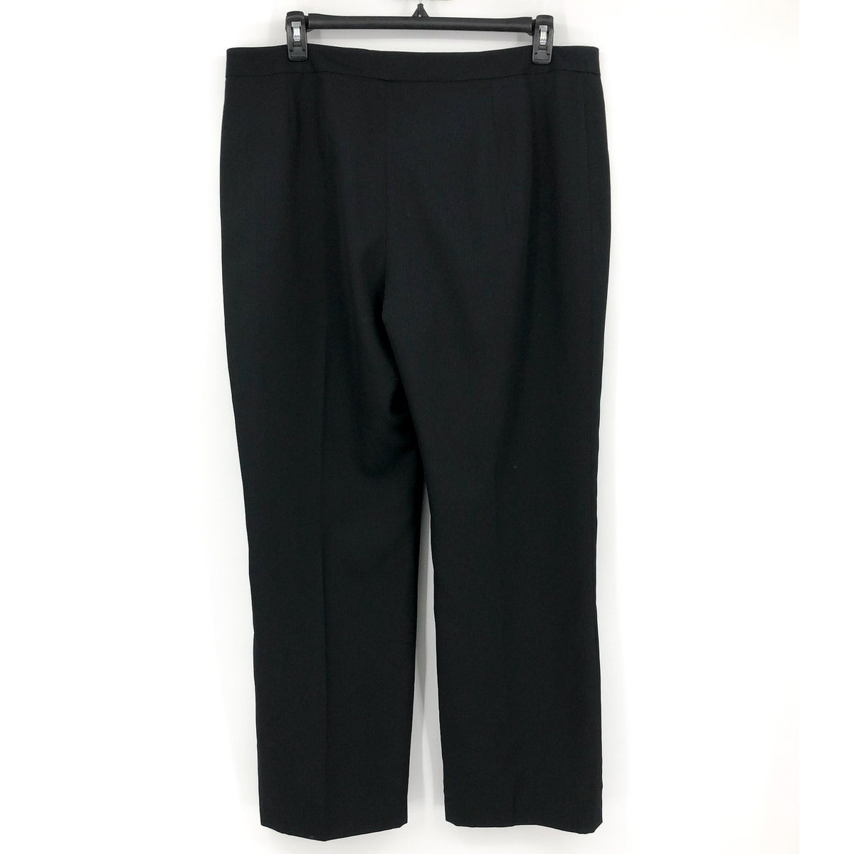 LE SUIT Women's Straight Leg Suit Pants Size 18 Black Flat Front Stretch NWOT